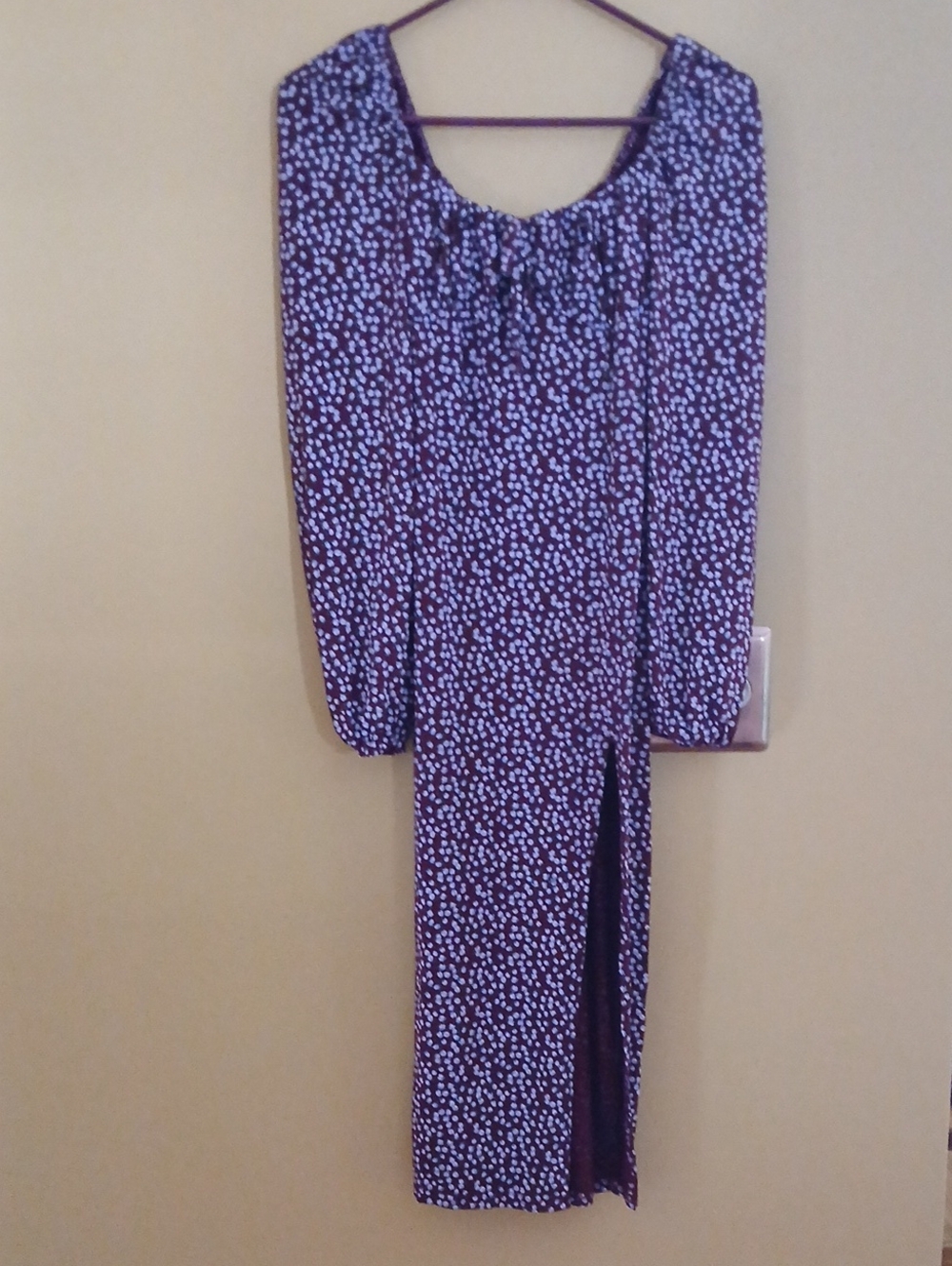 NWT Missguided Long Sleeve Floral Maxi Dress with Side Slit ■ Size 4